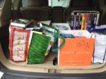 Used books istuffed n the back of my car